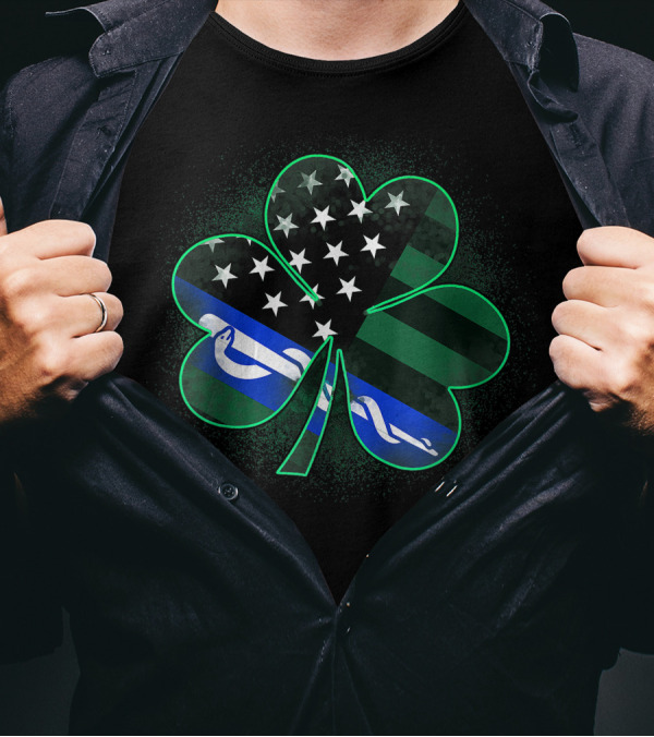 EMS And EMT St. Patrick's Day Clover American Flag Medical T-Shirt