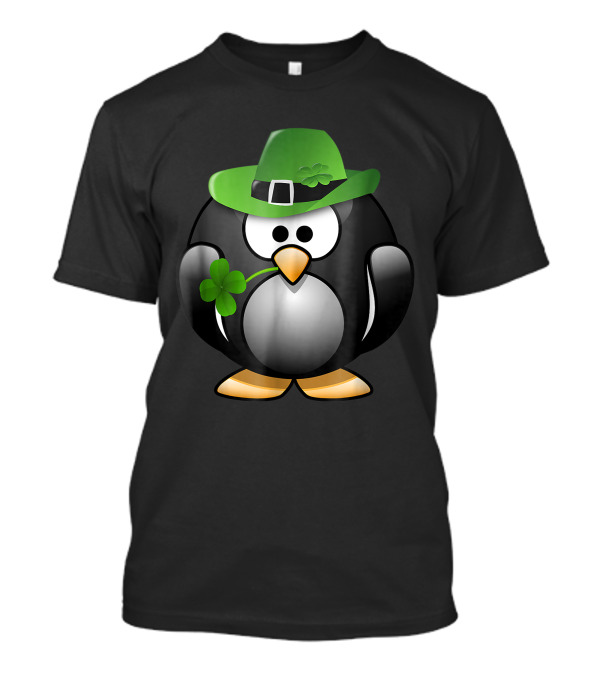 St. Patrick's Day Penguin Irish Shamrock Clover Hat T-Shirt