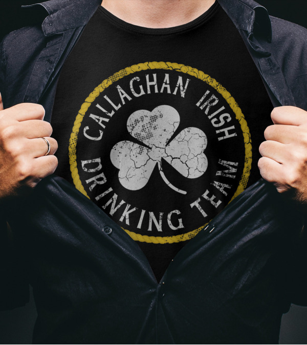 Callaghan Irish Drinking Team Shamrock Emblem T-Shirt