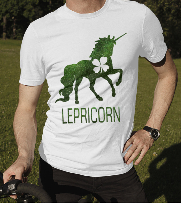 Cute Lepricorn Unicorn Glitter St. Patrick's Day T-Shirt