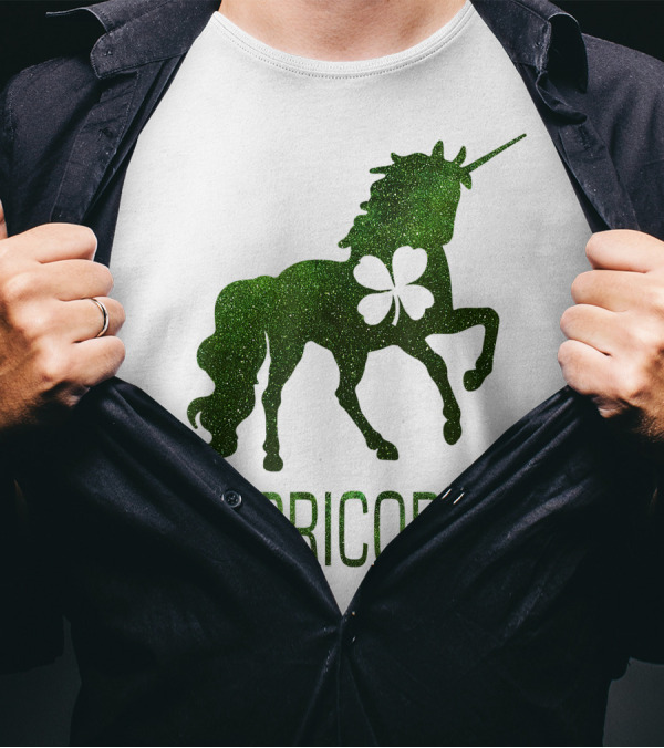 Cute Lepricorn Unicorn Glitter St. Patrick's Day T-Shirt
