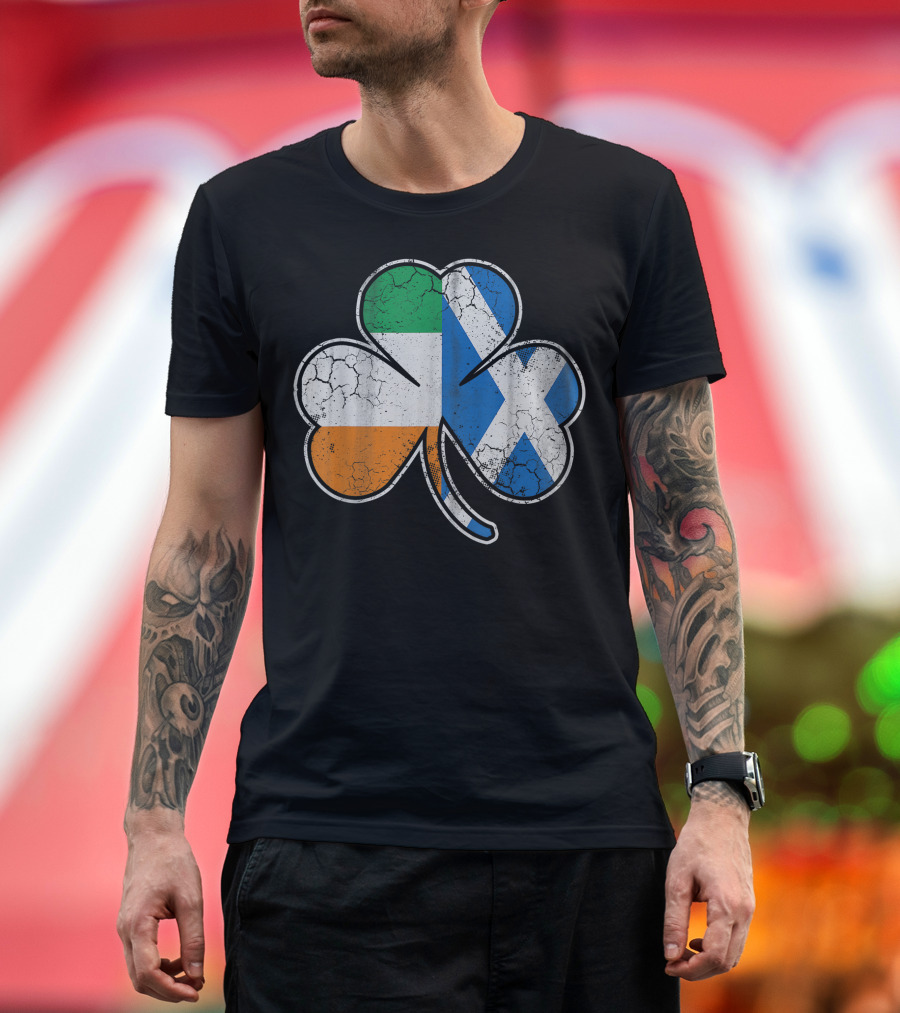 Scotch Irish Shamrock Scottish Flag Combo T-Shirt