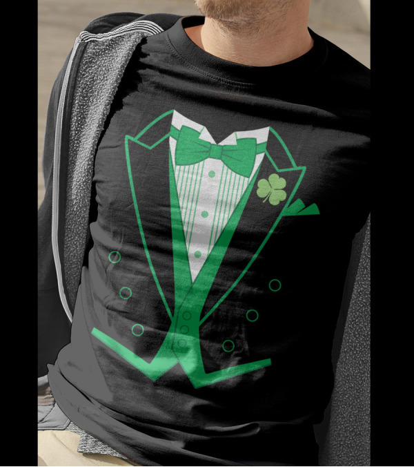 Irish Green Clover Tuxedo St. Patrick's Day T-Shirt