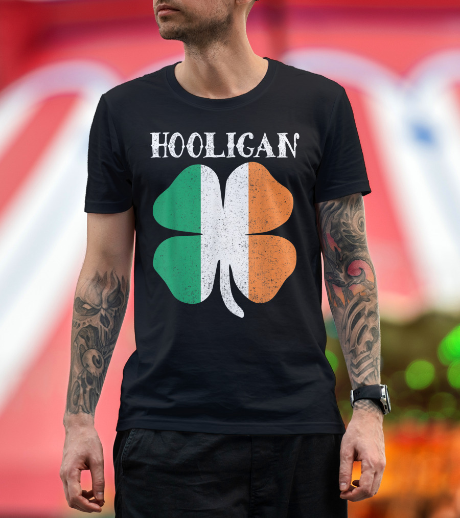 Hooligan Irish Flag Shamrock St Patrick's Day T-Shirt