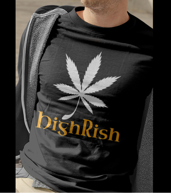 Highrish Funny St. Patrick's Day Irish Stoner 420 Marijuana Leaf T-Shirt