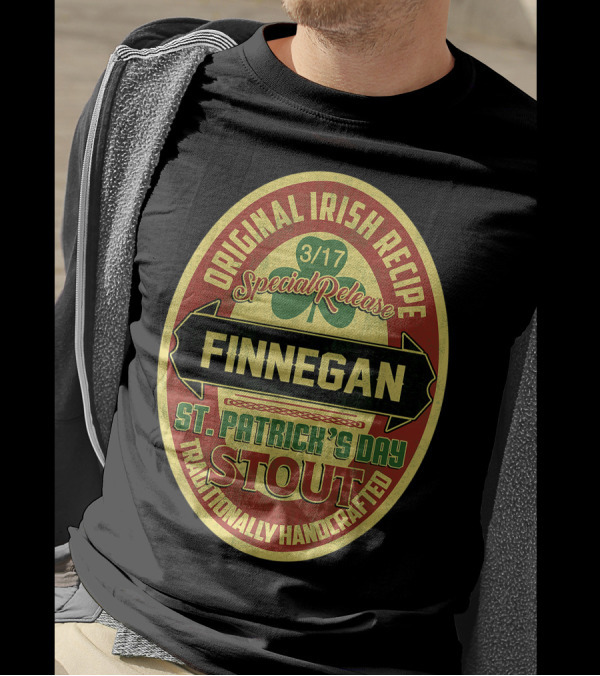 Finnegan Original Irish Recipe Special Release St. Patrick's Day Stout Traditionally Handcrafted T-Shirt