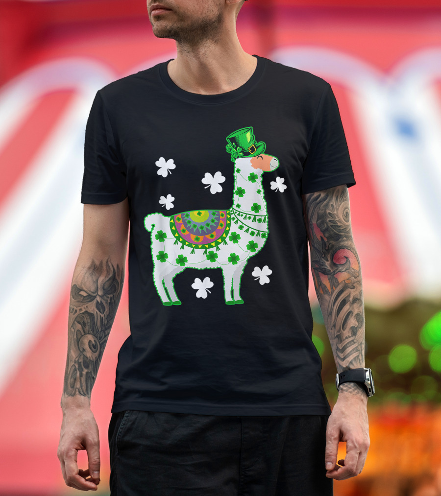 Llamas Lover Leprechaun Llama Shamrock St. Patrick's Day T-Shirt