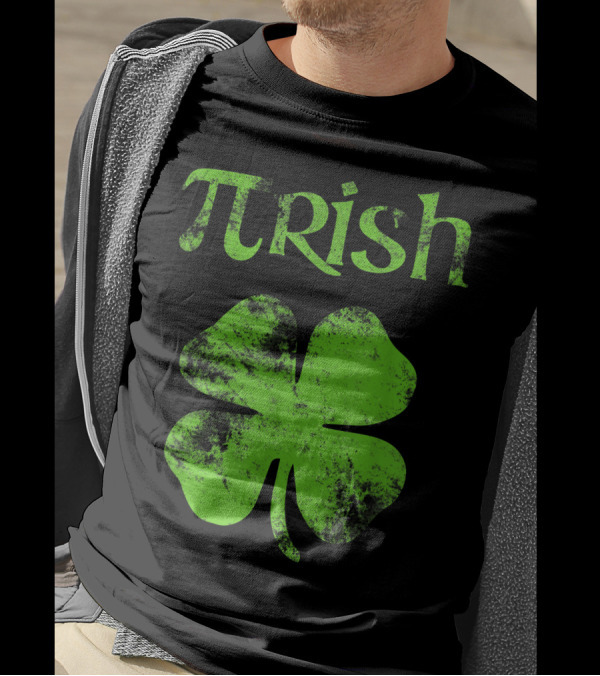 Pi Irish St. Patrick's Day Clover Pi Day Maths Teacher T-Shirt