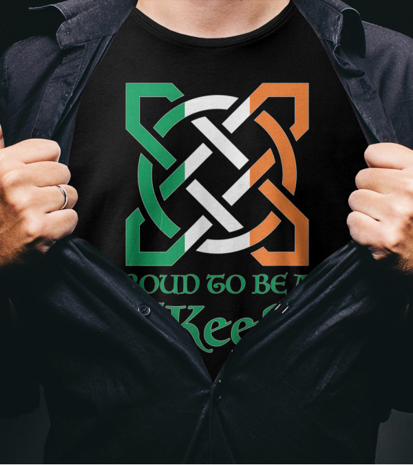 Proud To Be An O Keeffe Celtic Knot Irish Flag Colors T-Shirt