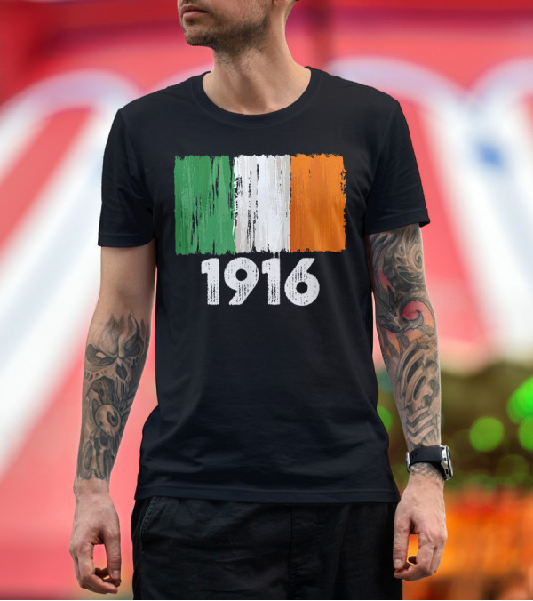 Premium T-Shirt: Ireland 1916 Easter Rising Rebellion with Tricolor Flag T-Shirt Ireland 1916 Easter Rising Rebellion with Tricolor Flag T-Shirt