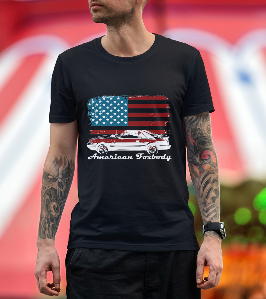 American Foxbody Muscle Car Enthusiast Flag T-Shirt