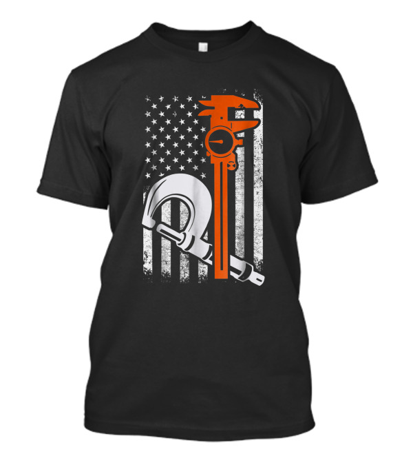 American Flag With Machinist Tools T-Shirt