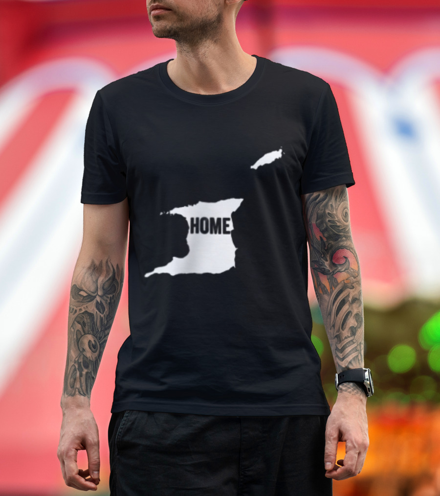Trinidad Map Home Text Half American T-Shirt