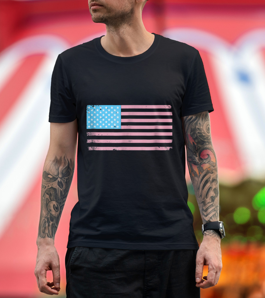 Trans Troops Support American Flag Representation T-Shirt