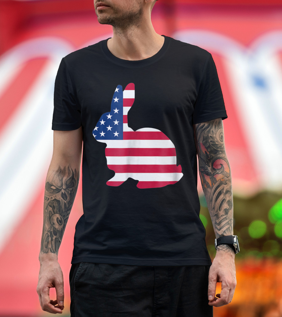 American Flag Easter Bunny Patriotic Rabbit T-Shirt