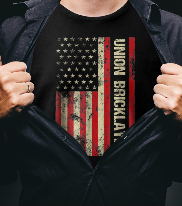 Union Bricklayer American Flag T-Shirt