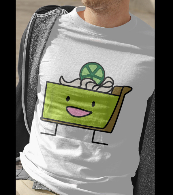 Key Lime Pie Slice With Graham Crust And Whipped Cream Face T-Shirt