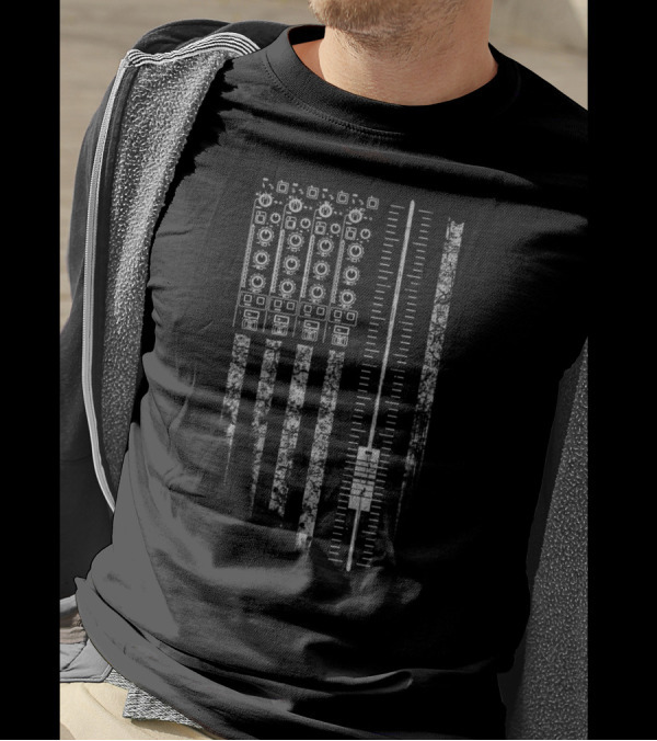 American Sound Guy Blue Fader Mixer Flag Version T-Shirt