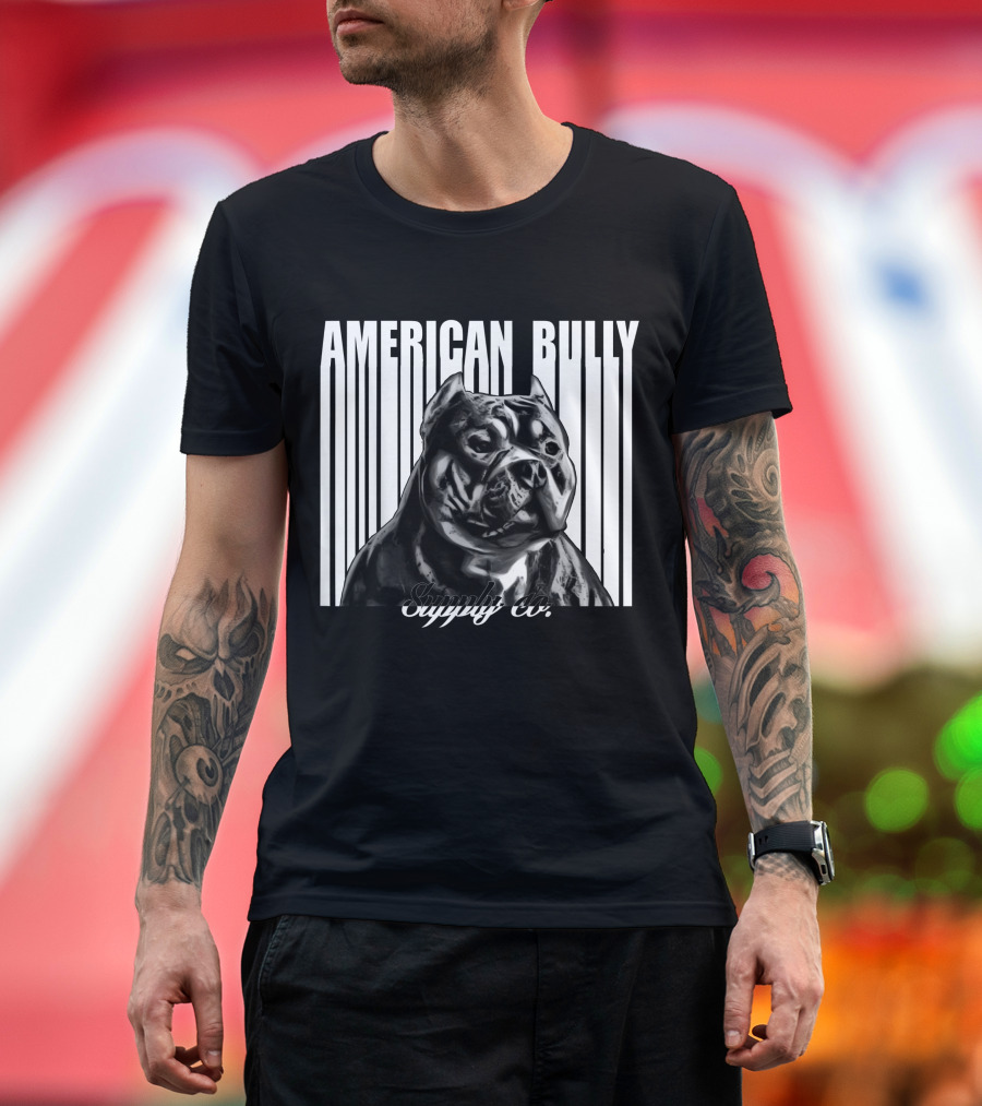 American Bully Supply Co Lucky Luciano Pit Bull Barcode T-Shirt