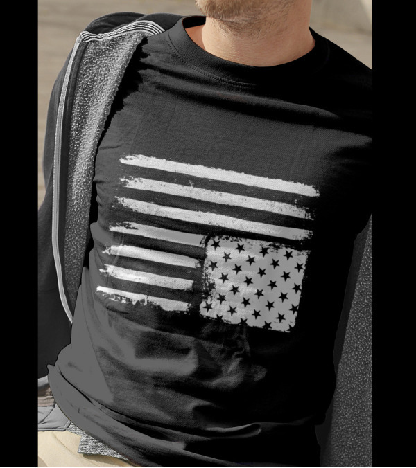 American Flag Distress Code Upside Down Vintage Look T-Shirt