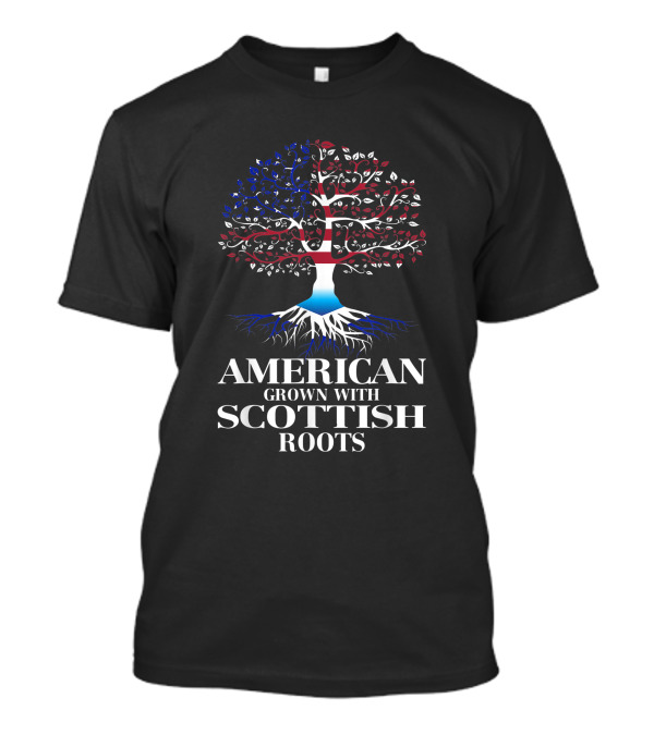 American Grown With Scottish Roots Tree T-Shirt