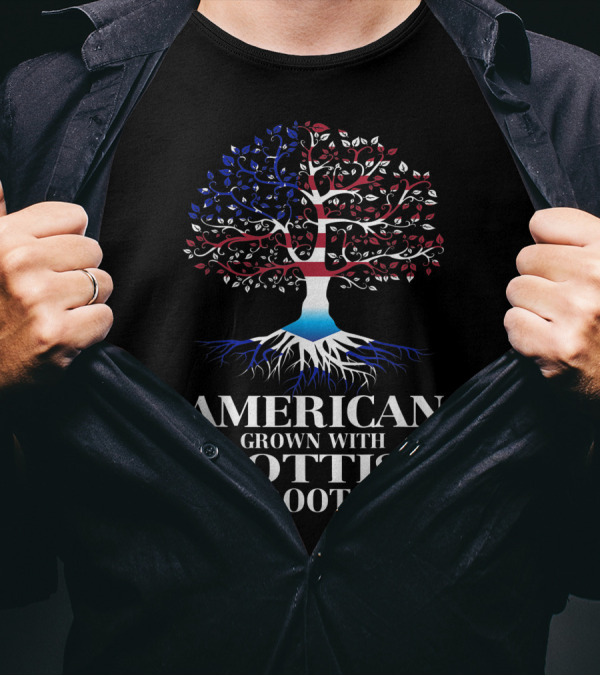 American Grown With Scottish Roots Tree T-Shirt
