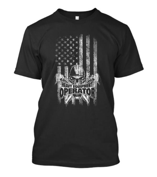 American Flag Heavy Equipment Operator HEO T-Shirt