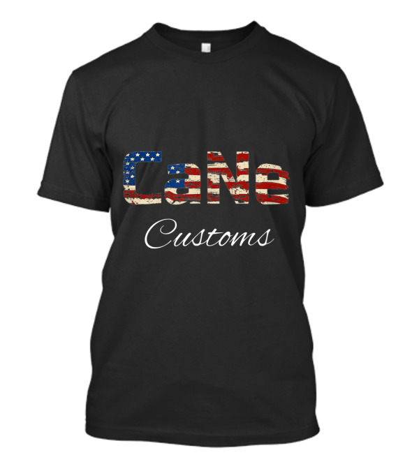 Cane Customs American Flag Font T-Shirt