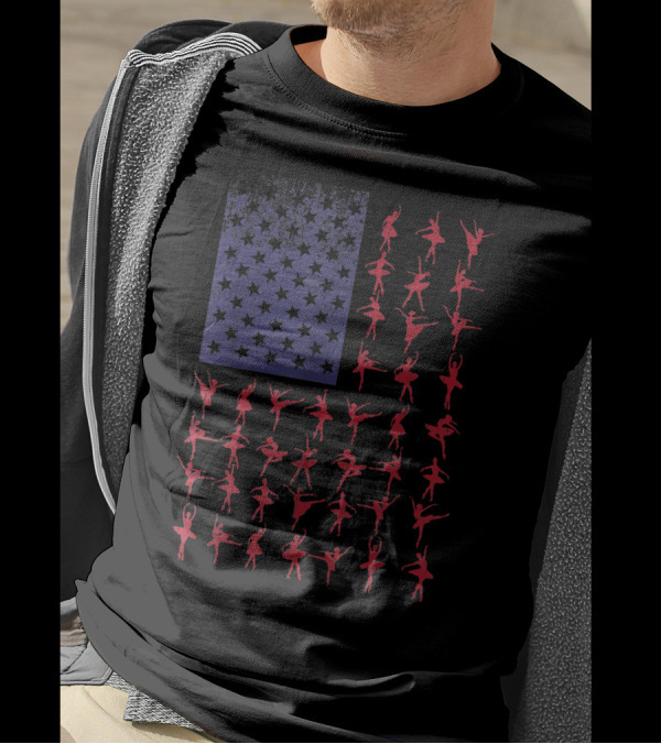 Ballet Dancer Kids American Flag July 4Th T-Shirt