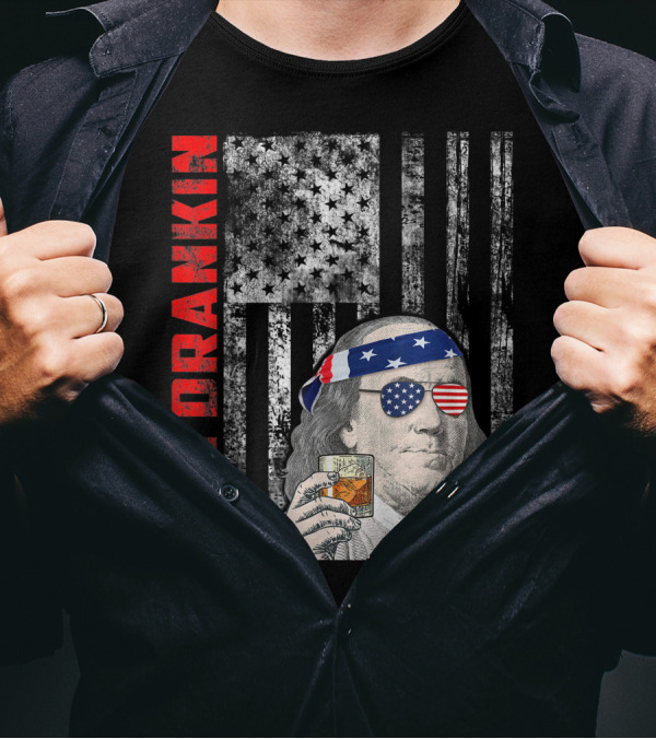 Ben Drankin American Flag Ben Franklin Funny 4th Of July Patriotic T-Shirt