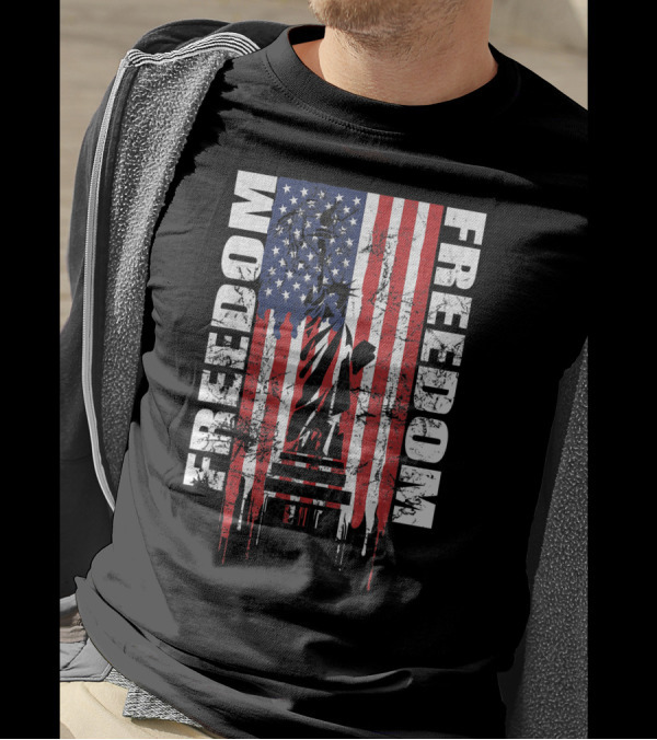 Freedom American Flag Statue Of Liberty Patriotic T-Shirt