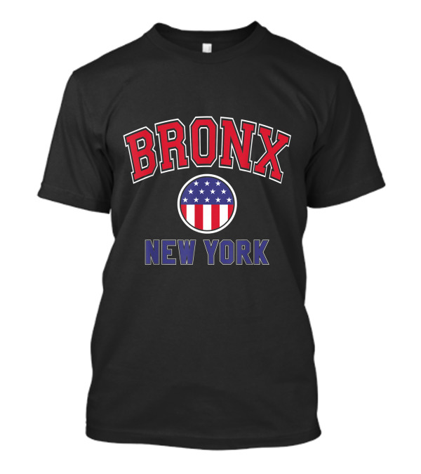 Bronx New York Varsity American Flag Circle T-Shirt
