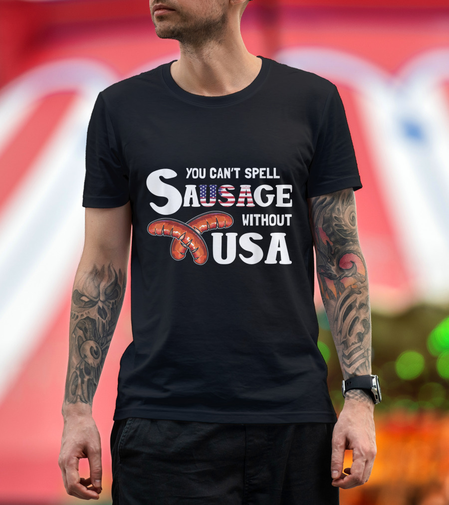 USA Sausage American Flag 4th of July T-Shirt