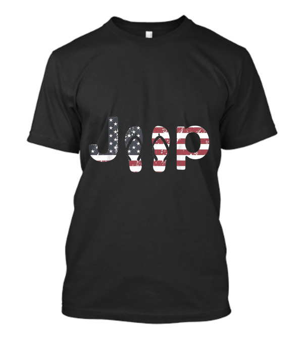 Jeep American Flag Flip Flops 4th Of July Driver T-Shirt