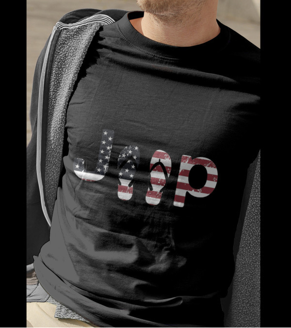 Jeep American Flag Flip Flops 4th Of July Driver T-Shirt