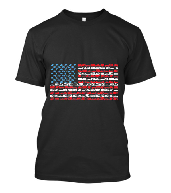 Retro RV Pattern With American Flag For Independence Day T-Shirt