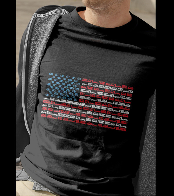 Retro RV Pattern With American Flag For Independence Day T-Shirt