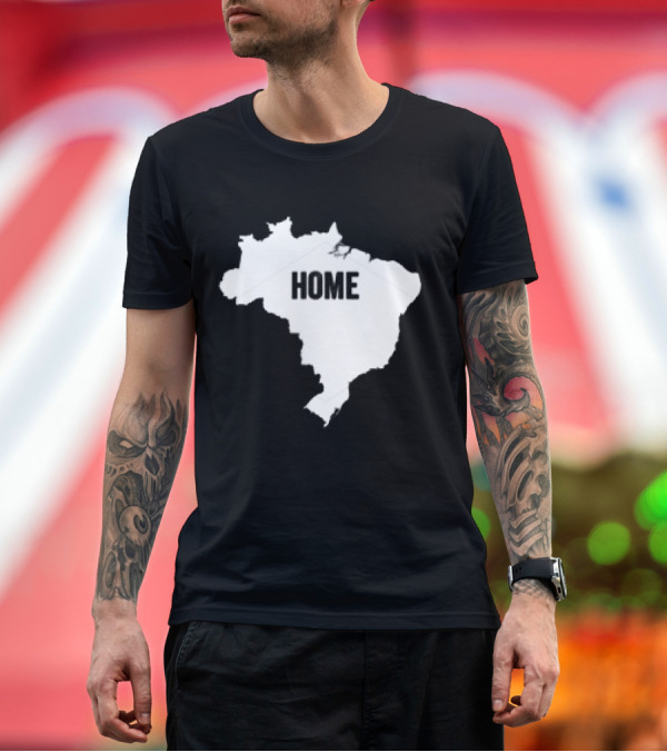 Premium T-Shirt: Brazil Map Home American Flag T-Shirt Brazil Map Home American Flag T-Shirt