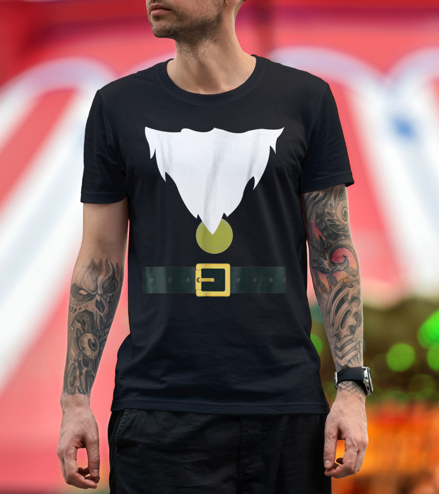 Funny Dwarf Costume Beard Hat Belt T-Shirt