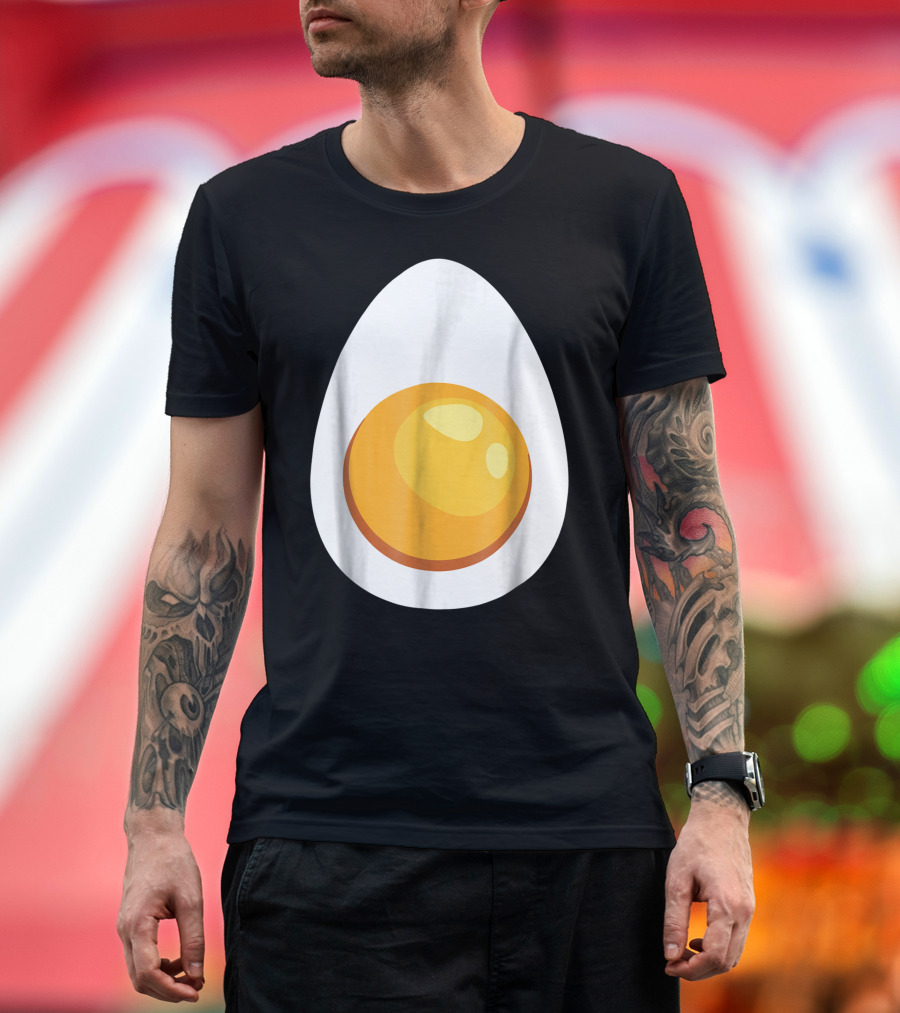 Deviled Egg Funny Halloween Costume Devil Horns Ties Egg Yolk T-Shirt
