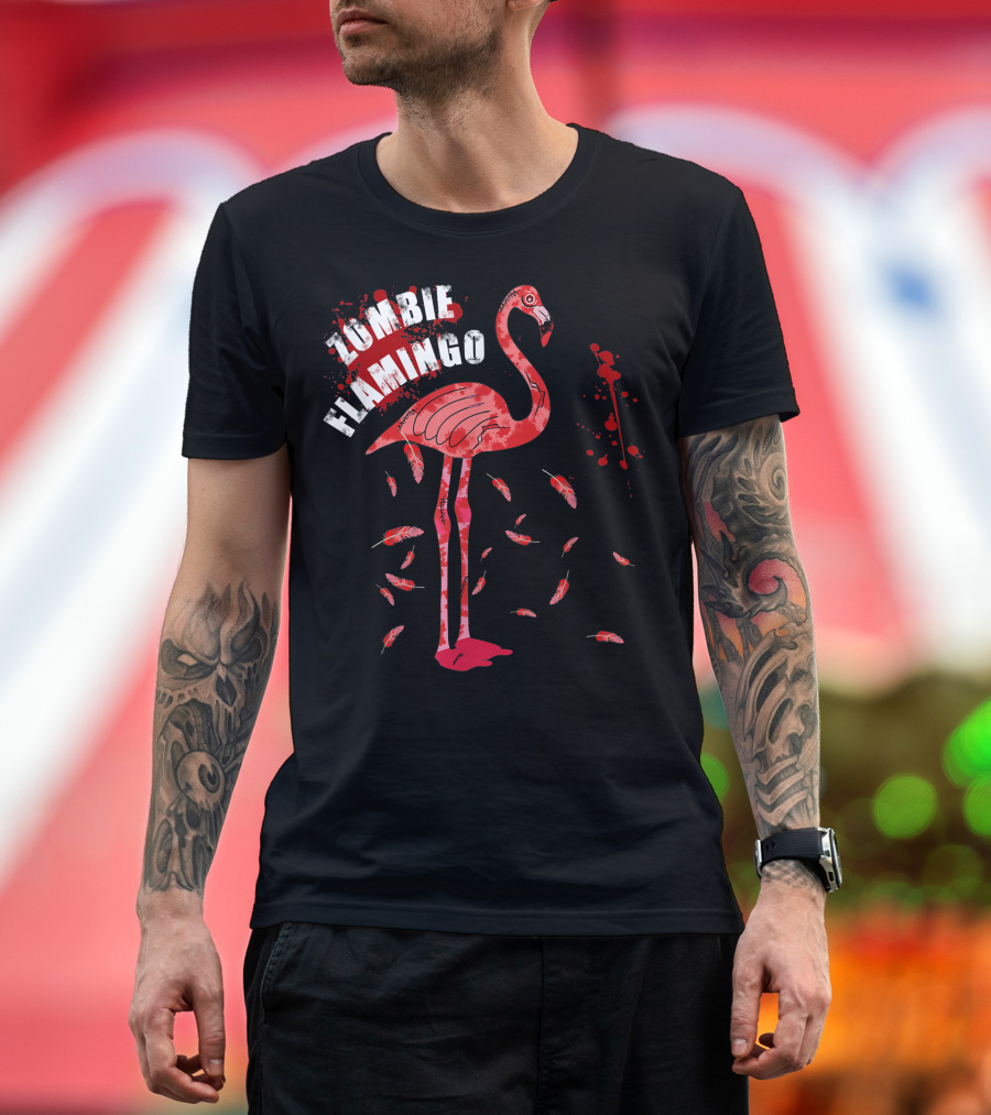 Zombie Flamingo Halloween Scary Bird Lovers T-Shirt