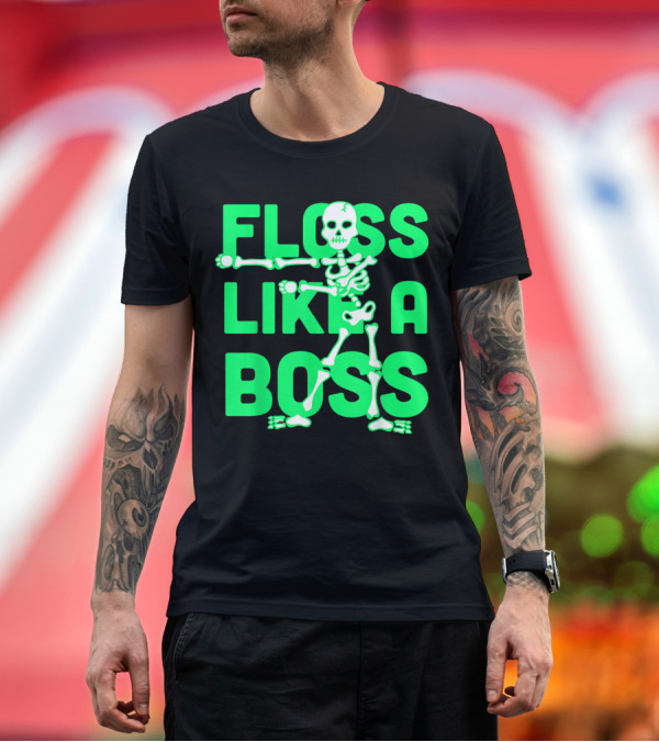 Premium T-Shirt: Floss Dance Like A Boss Halloween Skeleton T-Shirt Floss Dance Like A Boss Halloween Skeleton T-Shirt