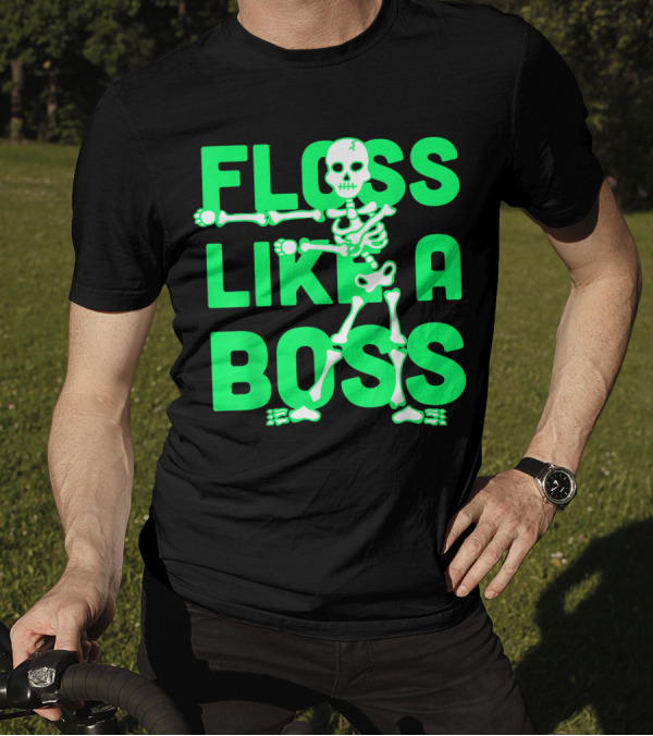 Floss Dance Like A Boss Halloween Skeleton T-Shirt