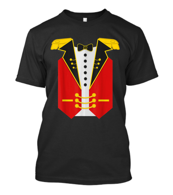 Ringmaster Costume Halloween Circus Outfit Style With Red Jacket And Gold Accents T-Shirt