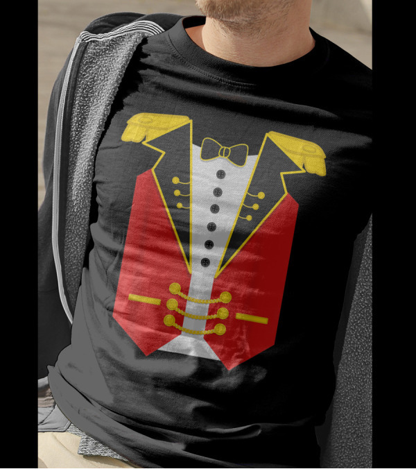 Ringmaster Costume Halloween Circus Outfit Style With Red Jacket And Gold Accents T-Shirt