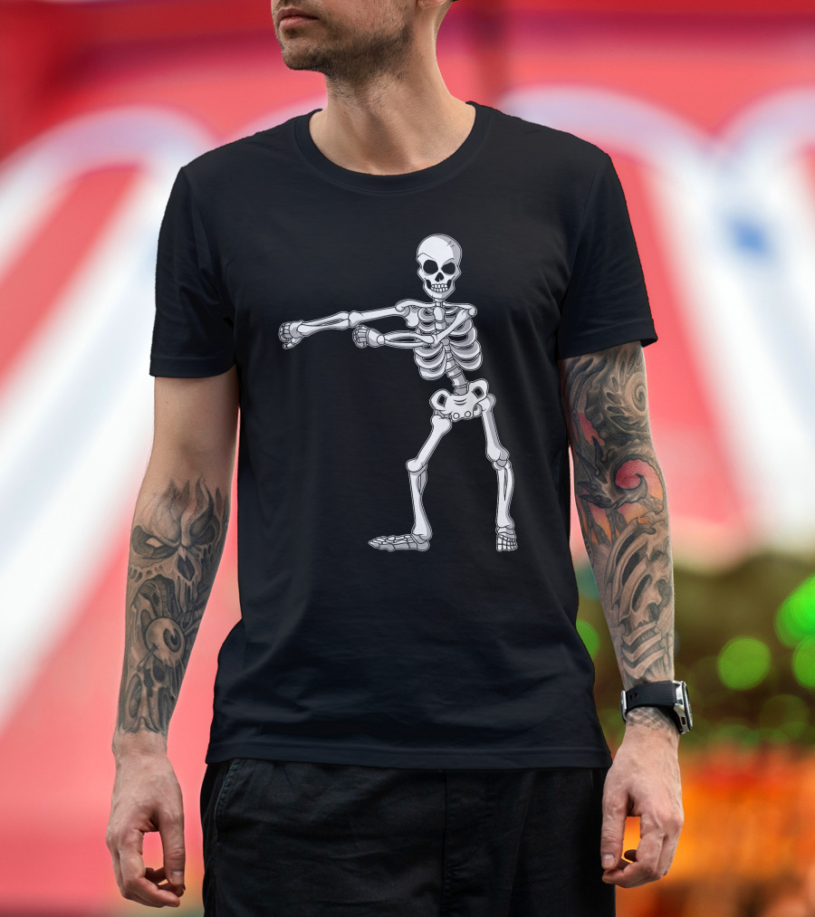 Funny Halloween Skeleton Floss Dance Party T-Shirt