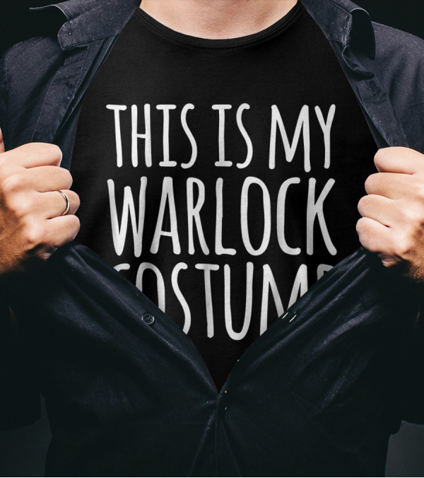 Funny Lazy Easy Halloween Warlock Costume This Is My Warlock T-Shirt