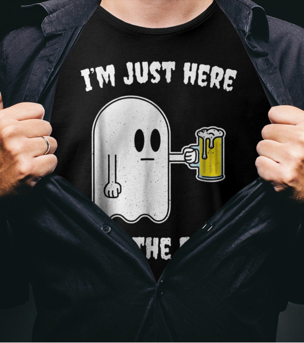 I'm Just Here For The Boos Ghost Halloween Beer Mug T-Shirt