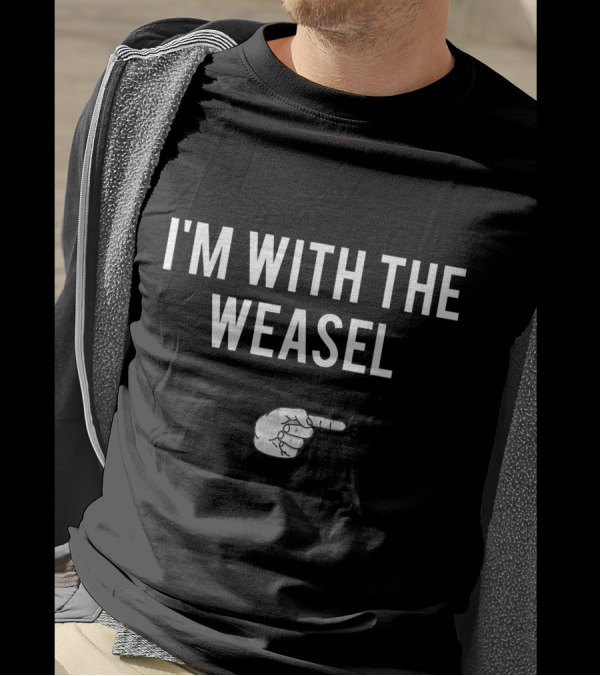 I'm With The Weasel Halloween Costume Party Finger Pointing Hand T-Shirt