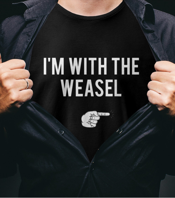 I'm With The Weasel Halloween Costume Party Finger Pointing Hand T-Shirt